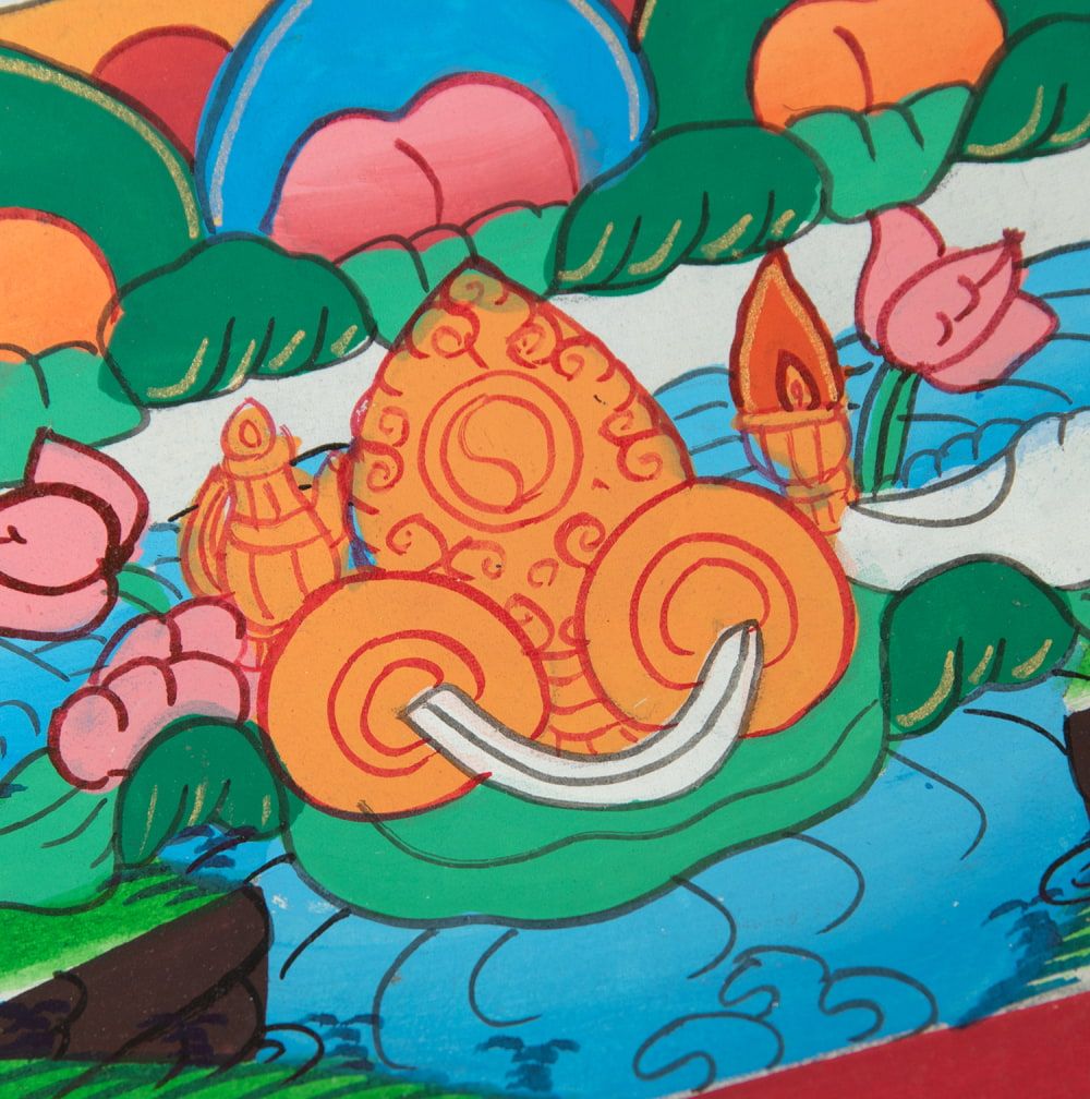 一点物〕タンカ - 釈迦如来（ゴータマ・ブッダ）[30cm x 40cm] / 観音