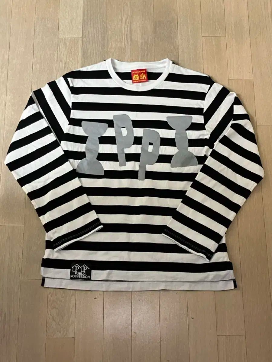 PUBLIC POSSESSION パブリック 所持 ストライプ 長袖 Tシャツ