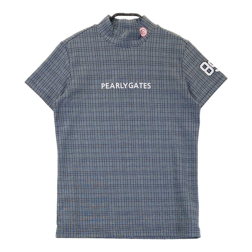 サイズ 1 PEARLY GATES パーリーゲイツ モデル ハイネック半袖Tシャツ 総柄 ブラック系 240101449412 ゴルフウェア レディース ストスト