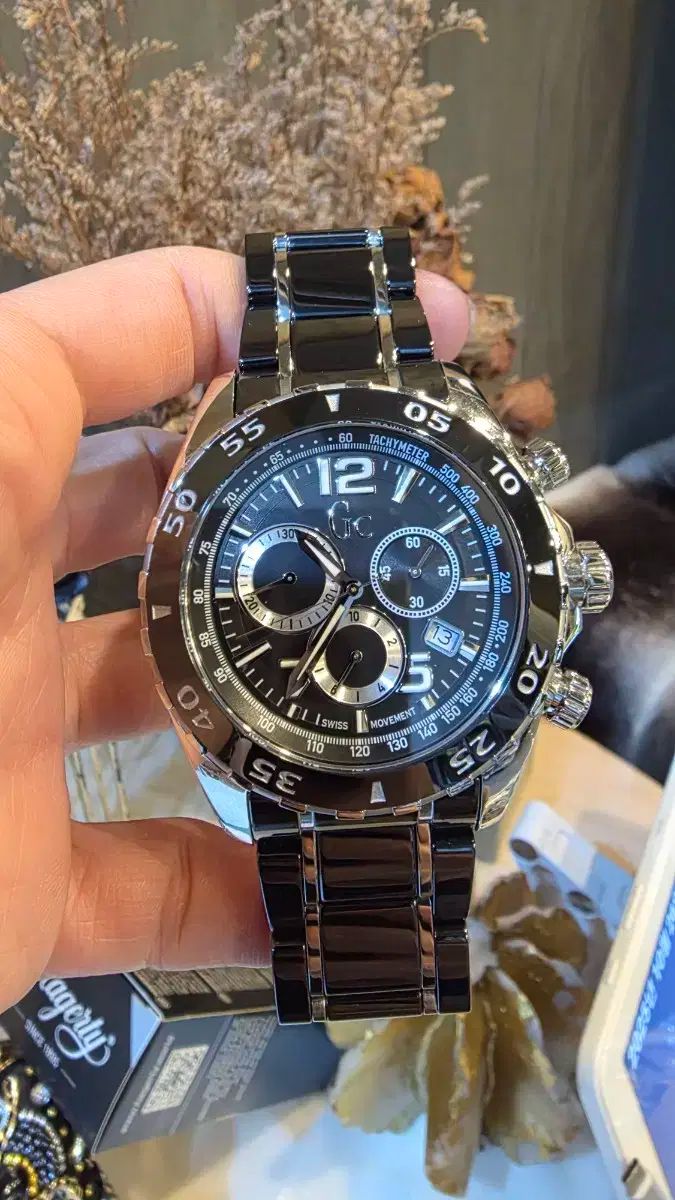 Gc ブラック クロノグラフ メタル SAERA メンズ 時計