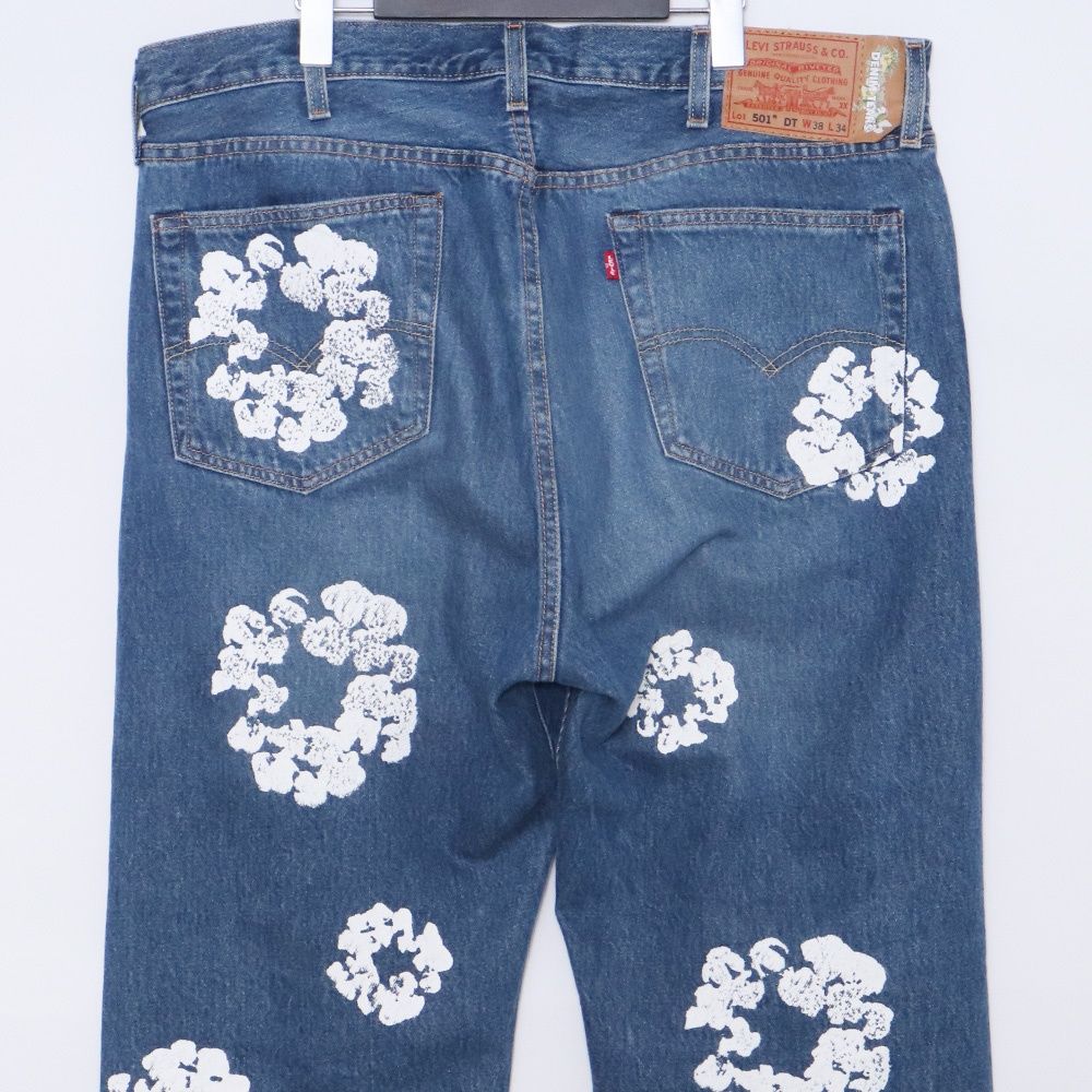 DENIMTEARS デニムパンツ ブラック 花柄プリント ストリートカジュアル DENIM TEARS デニムティアーズ デニムパンツ DENIM TEARS 花柄プリント