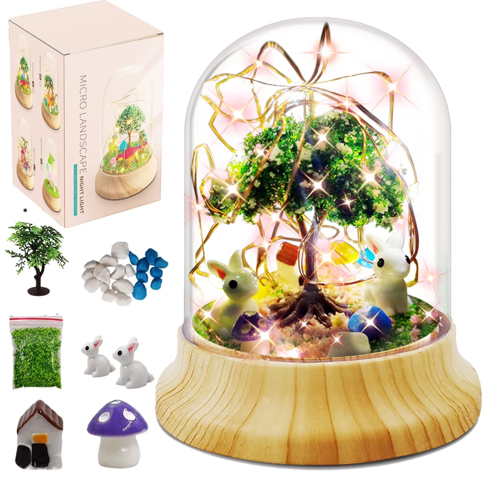 【新着商品】子供、初心者向け 組立式 簡単 DIY ドーム型 おもちゃ 手芸 ウサギナイトライト キット 飾りアート 手作り クラフト インテリア チョウミ屋 誕生日プレゼント
