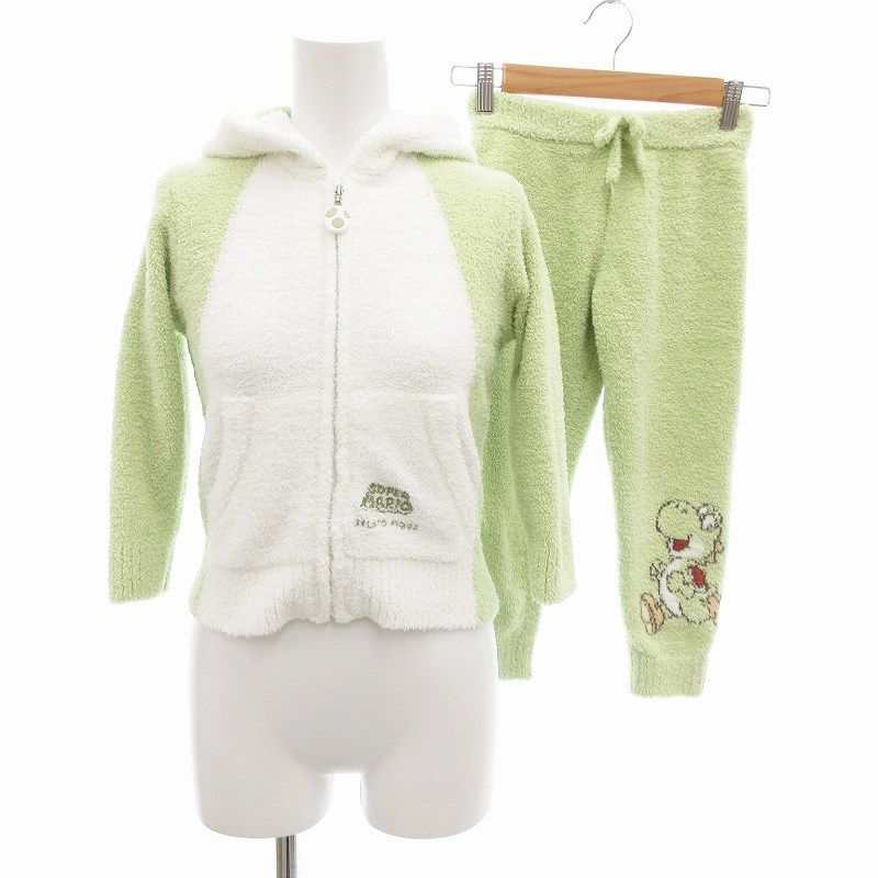 ジェラートピケ gelato pique ×スーパーマリオ ヨッシー セットアップ ルームウェア 部屋着 2点セット パーカー パンツ 110-120 緑 グリーン 赤 レッド PKNT214410 PKNT214409 |FF