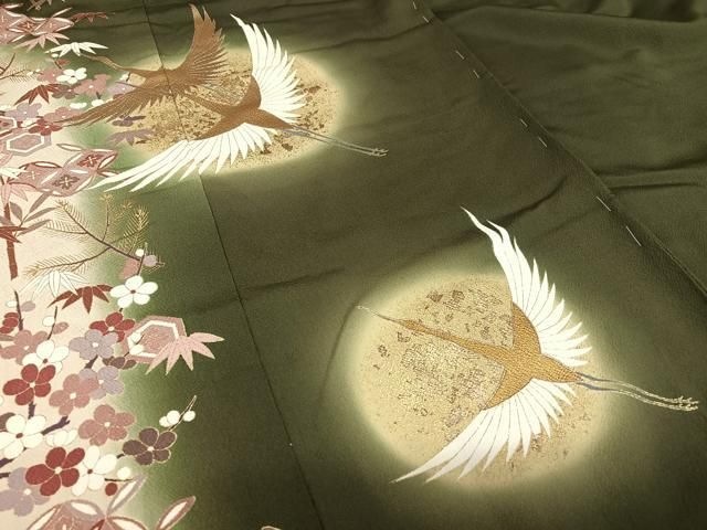 平和屋着物○豪華振袖 松竹梅飛鶴文 暈し染め 金彩 仮絵羽 逸品 未使用