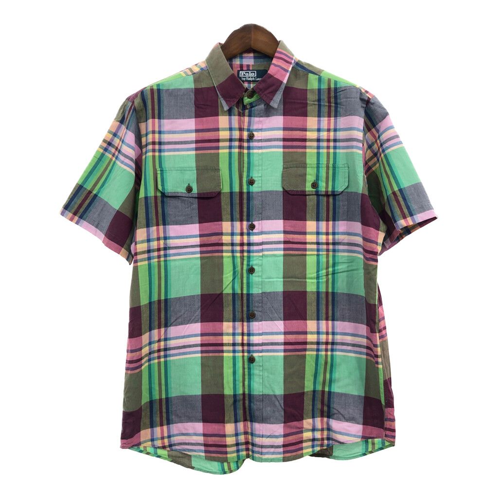 Polo by Ralph Lauren ポロ ラルフローレン ポケット 半袖シャツ マルチカラー (メンズ L) 中古 古着 Q5858