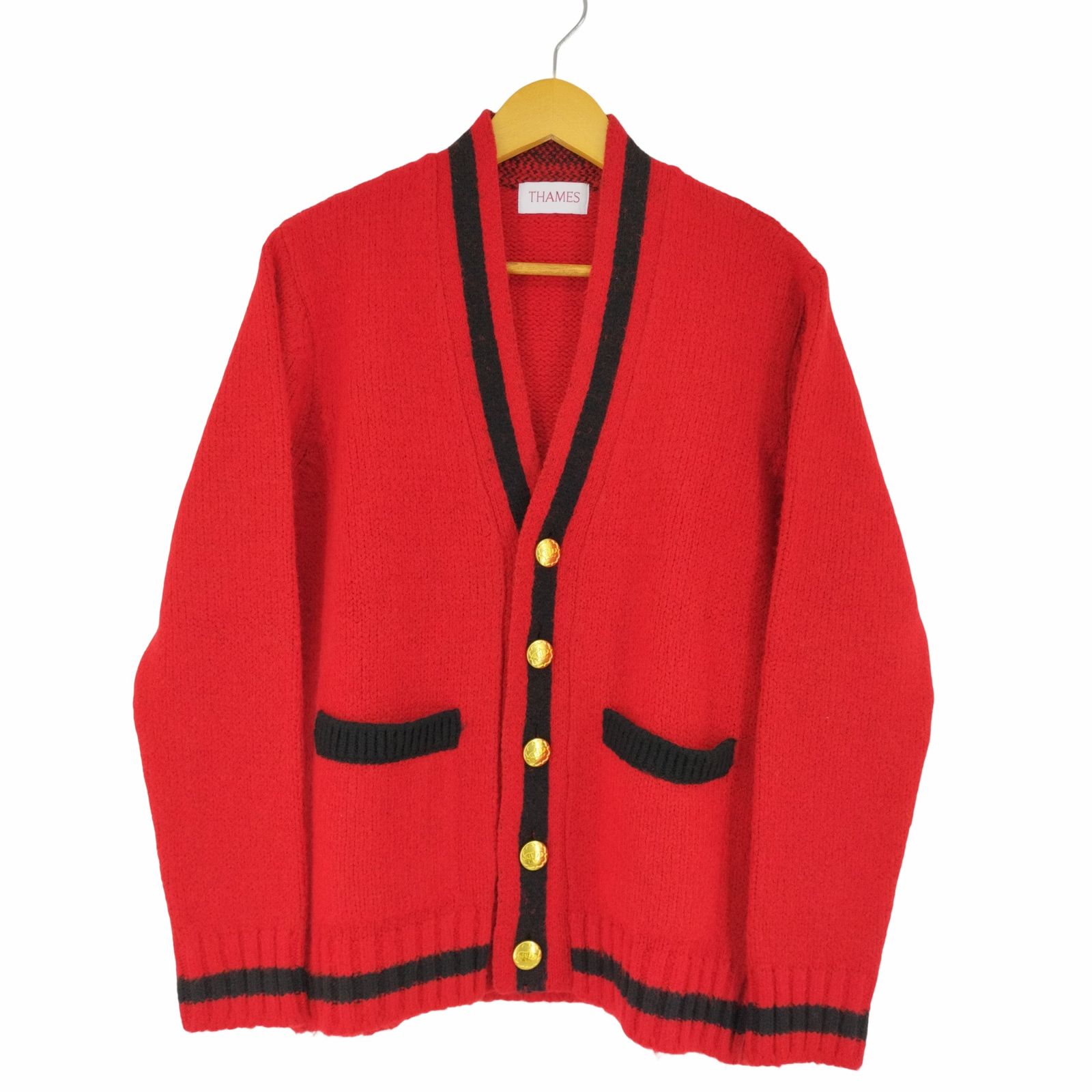 テムズ THAMES レッド Courting カーディガン メンズ JPN：S テムズ THAMES レッド Courting カーディガン メンズ JPN：S