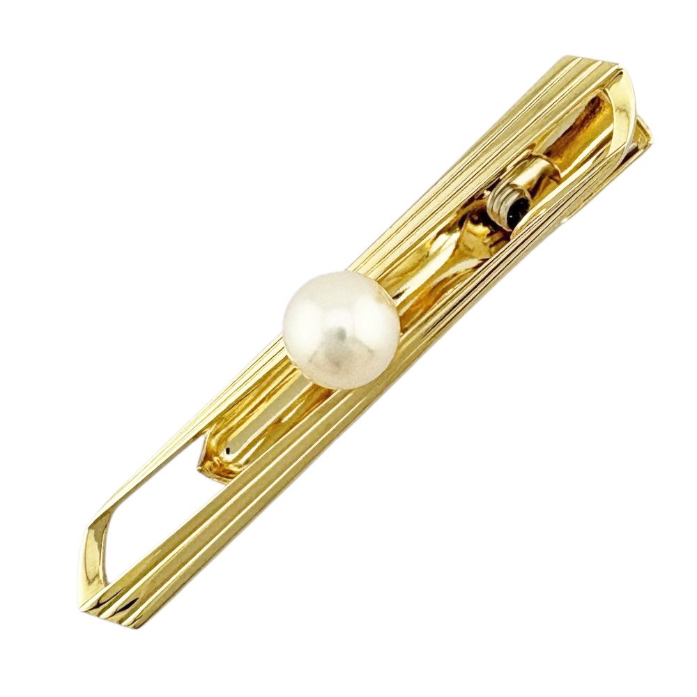 ミキモト タイピン K14イエローゴールド パール メンズ MIKIMOTO ミキモト