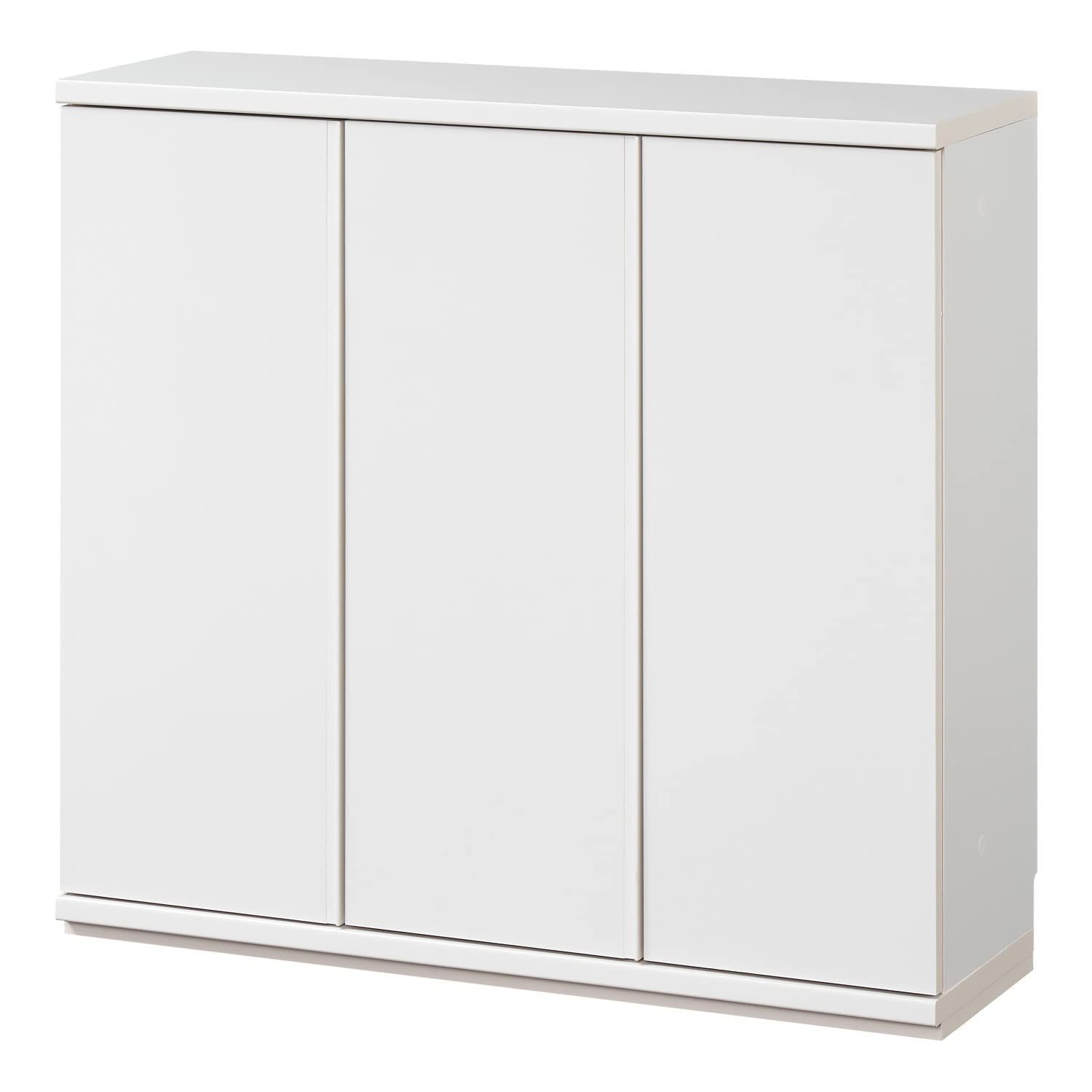 小島工芸 木製ラック ダークブラウン ガラス扉 3段 木製ダークブラウン