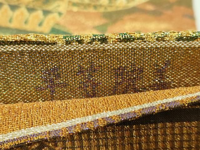 O0845 美品 逸品 織の宝石 ダイヤモンドカット 佐波理綴 正絹 袋帯 O0845 美品 逸品 織の宝石 ダイヤモンドカット 佐波理綴 正絹
