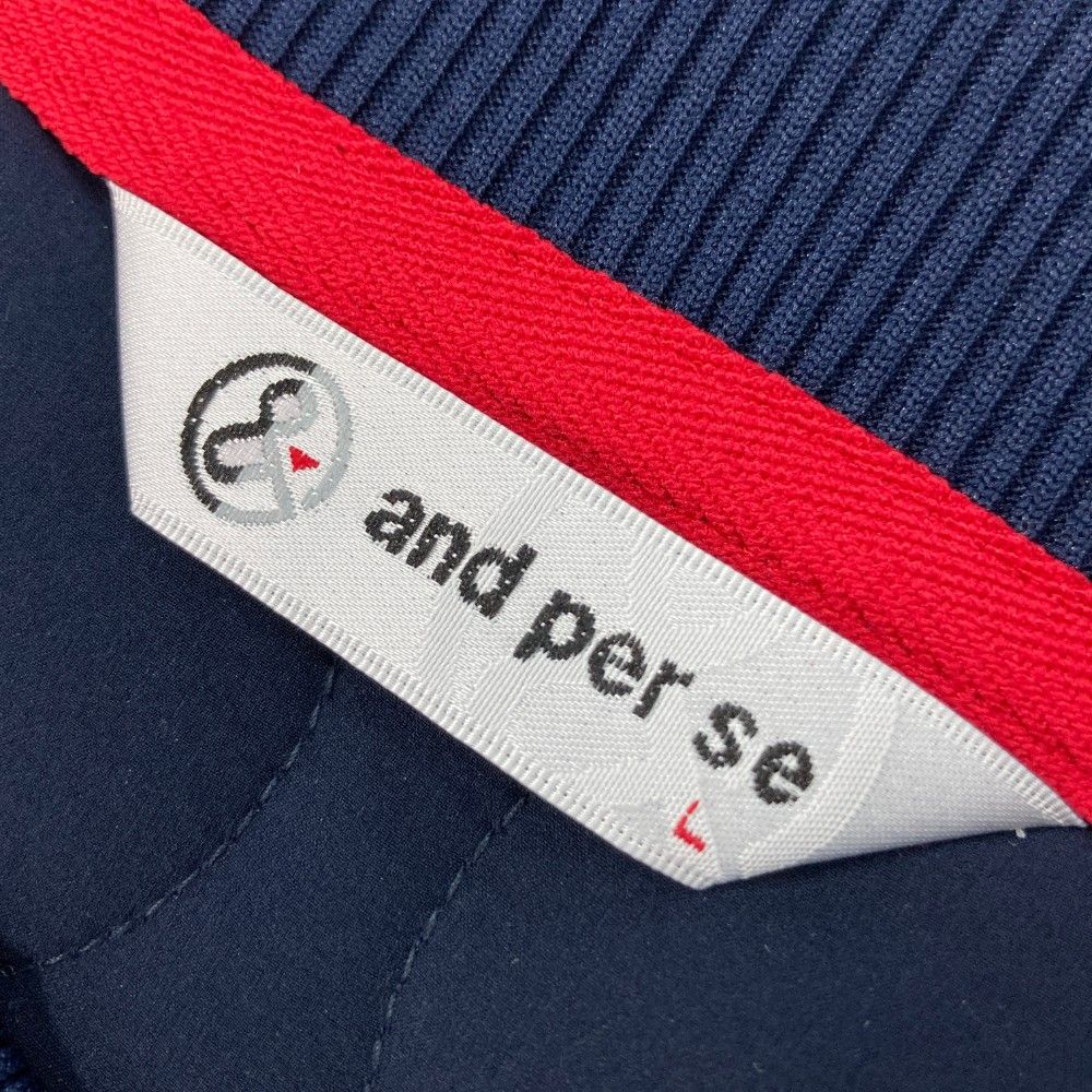 アンパスィ ネイビー フード付き 中綿 ブルゾン レディース L AND PER