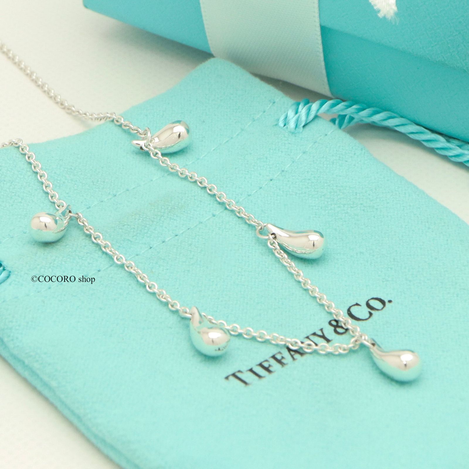 ティファニー TIFFANY-Co. 5連 ファイブ ティアドロップ エルサペレッティ ネックレス AG925
