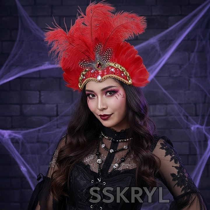 SSKRYL サンバ カーニバル ヘッド ドレス ヘアアクセサリー 羽根
