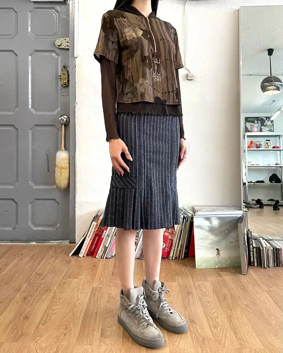 38 週末 MAX MARA マックスマーラ ストライプ ウール スカート GULLKHAN_COM