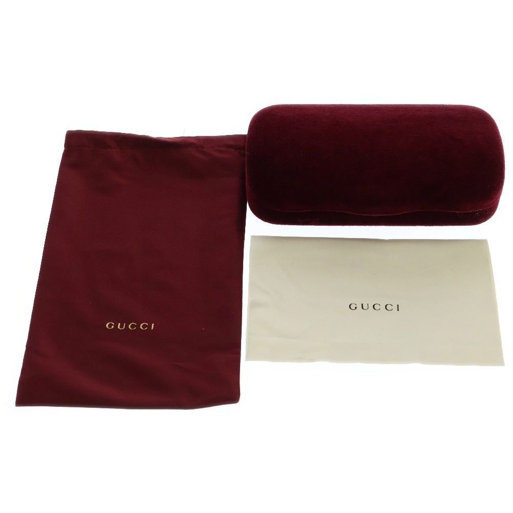 GUCCI (グッチ) ロゴテンプル 総柄 サングラス アイウェア ブラウン  