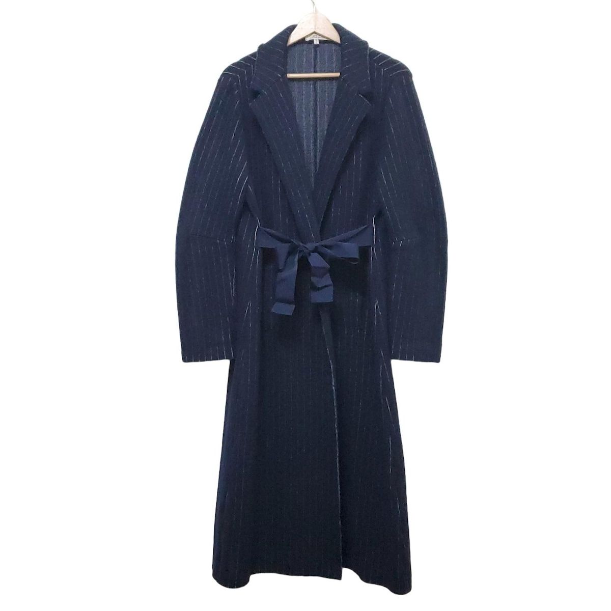 DOROTHEE SCHUMACHER ドロシーシューマッハ コート サイズ4 XL レディース - ダークネイビー 長袖|ストライプ|冬