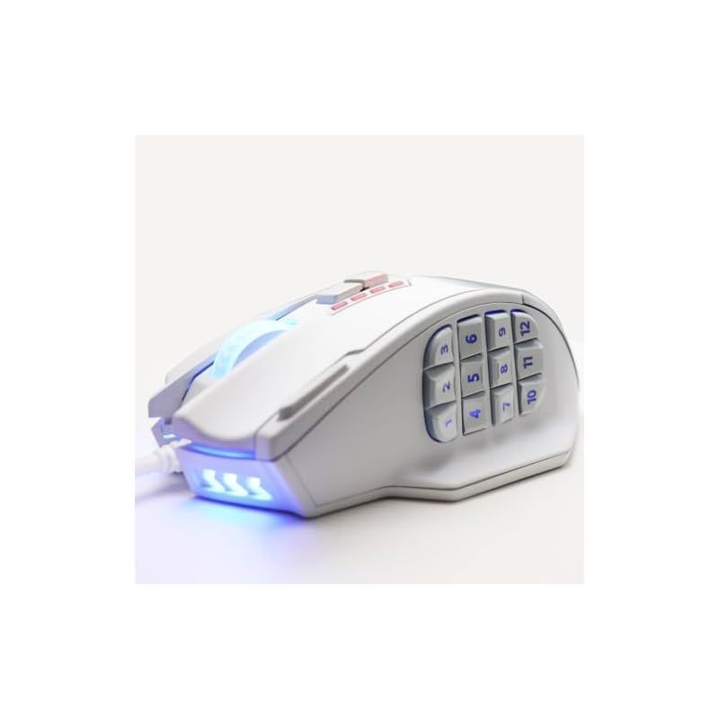 RED SAMURAI ゲーミングマウス 有線 マウス 16400dpi 1000Hz 18個 プログラムボタン サイドボタン ウエイト調整 安定のグリップ バックライト カスタマイズ プログラム MMO/FPS/MOBA ゲームマウス (ホワ