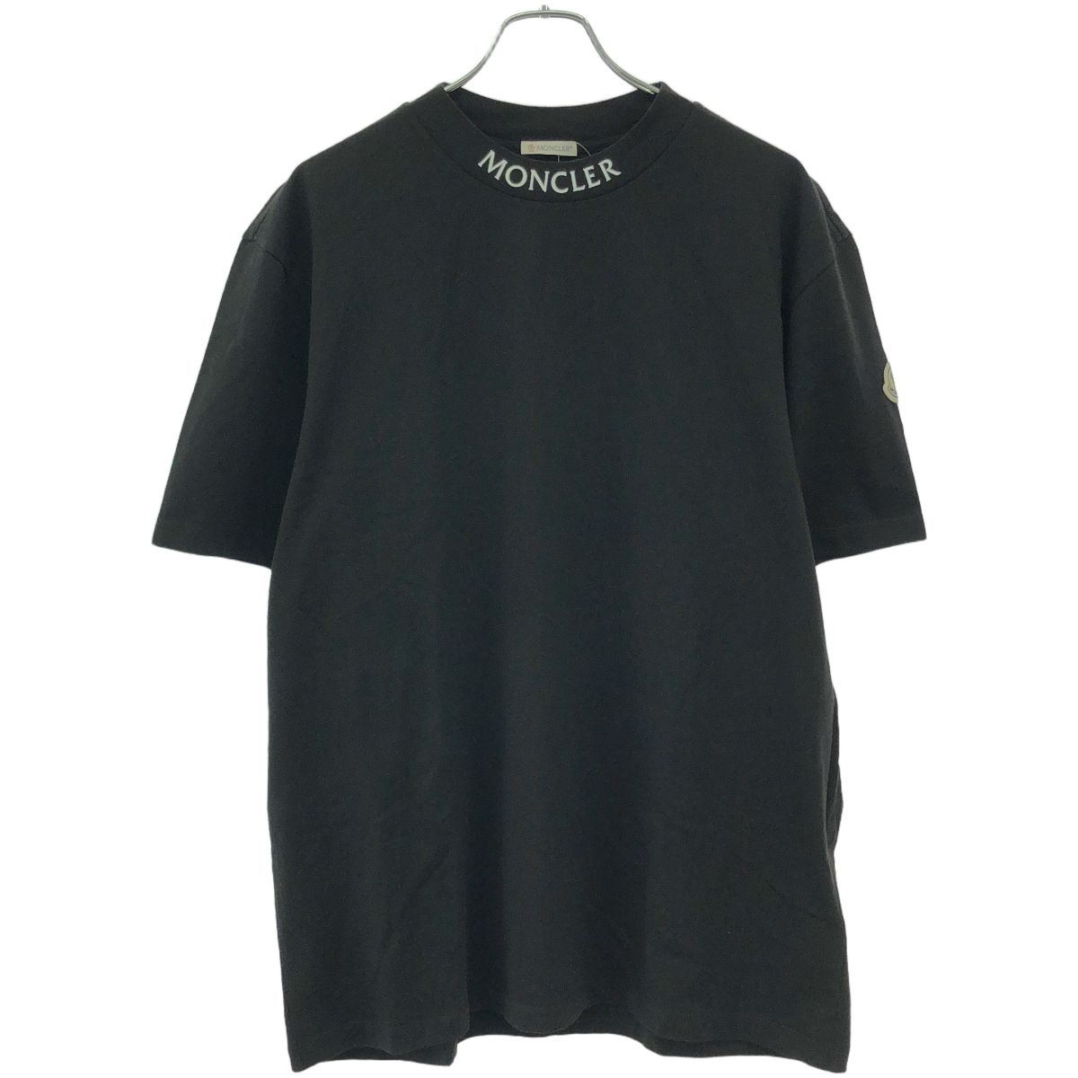 MONCLER モンクレール 22AW SS T-SHIRT ネックロゴコットンジャージーTシャツ H20918C00040 8390T ブラック XL