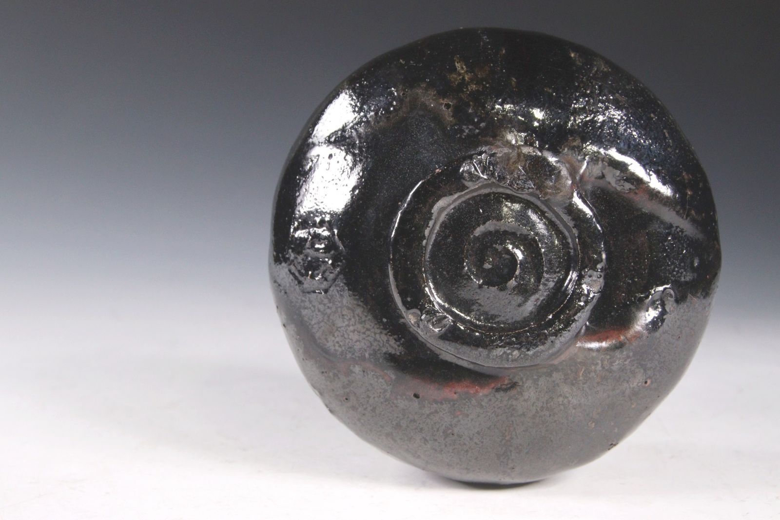 小川篁作 黒楽茶碗 11.5cm 共箱 茶道具 唐物 骨董 古美術 楾 Y85