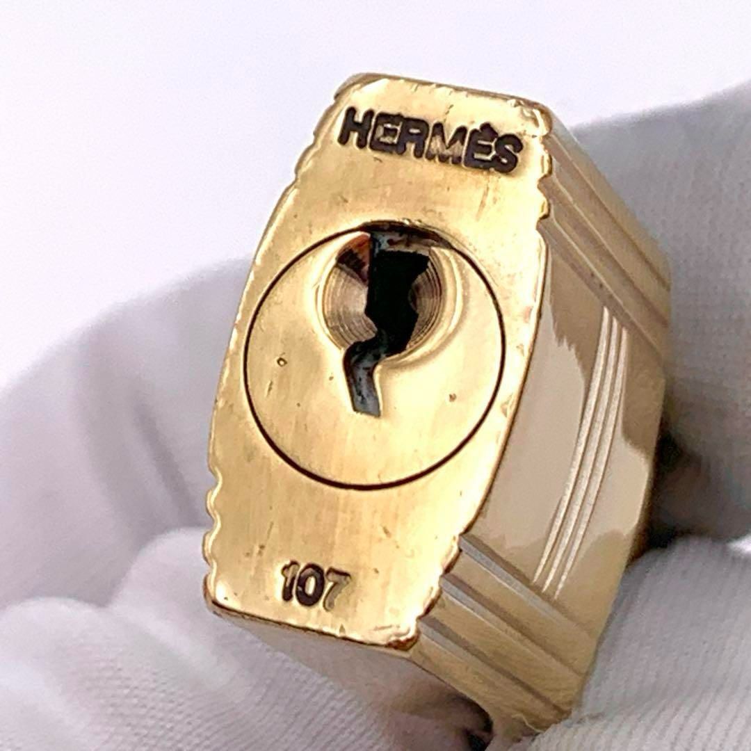 HERMES エルメス カデナ　24Kメッキ　No.107 107 番　鍵付き HERMESエルメス カデナ 107番 ゴールド 24Kメッキ 鍵付き 南京錠