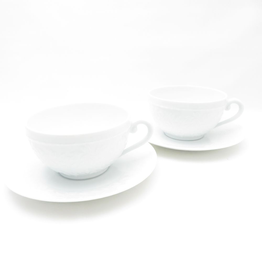 BERNARDAUD LIMOGES ベルナルドリモージュ LOUVRE ルーブル カップ＆ソーサー 2客 ペア モーニング SY12680D1