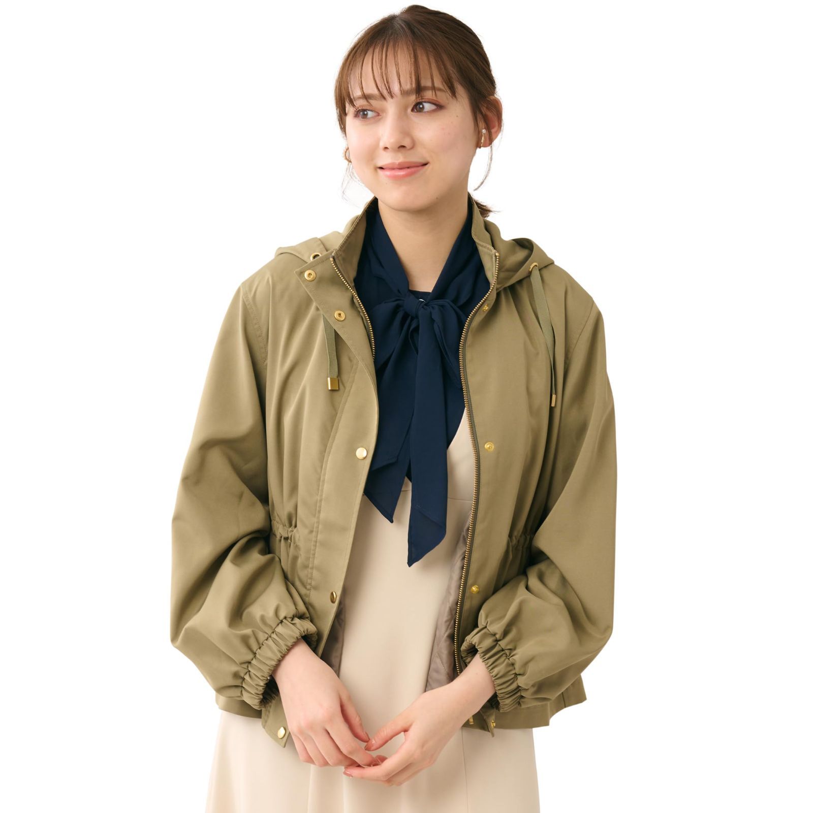 カーキ_36 RegularR レッセパッセ ジャケット ﾎﾞﾘｭｰﾑｽﾘｰﾌﾞﾏｳﾝﾃﾝﾊﾟｰｶｰ レディース ｶｰｷ