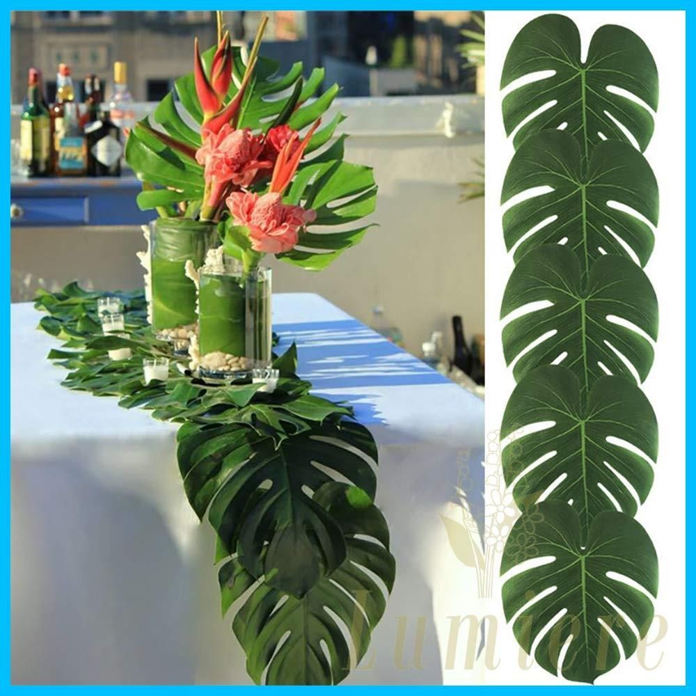 確かな品質。必見！ 在庫セール ハワイ 人口葉っぱ ヤシの木 人口観葉植物 フェイクグリーン インテリア 造花 モンステラ a-b4937 24枚|グリーンセット Lumierechat
