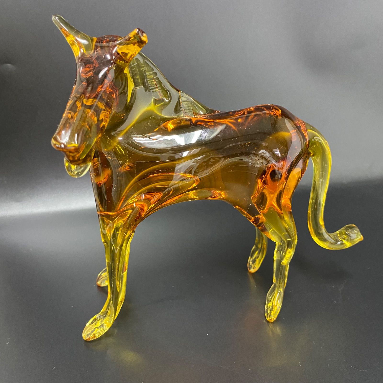 オブジェ　看板　ガラス細工　飾り　アート 置物 グラスオブジェ オウル 高さ8.5cm ガラス製 オブジェ