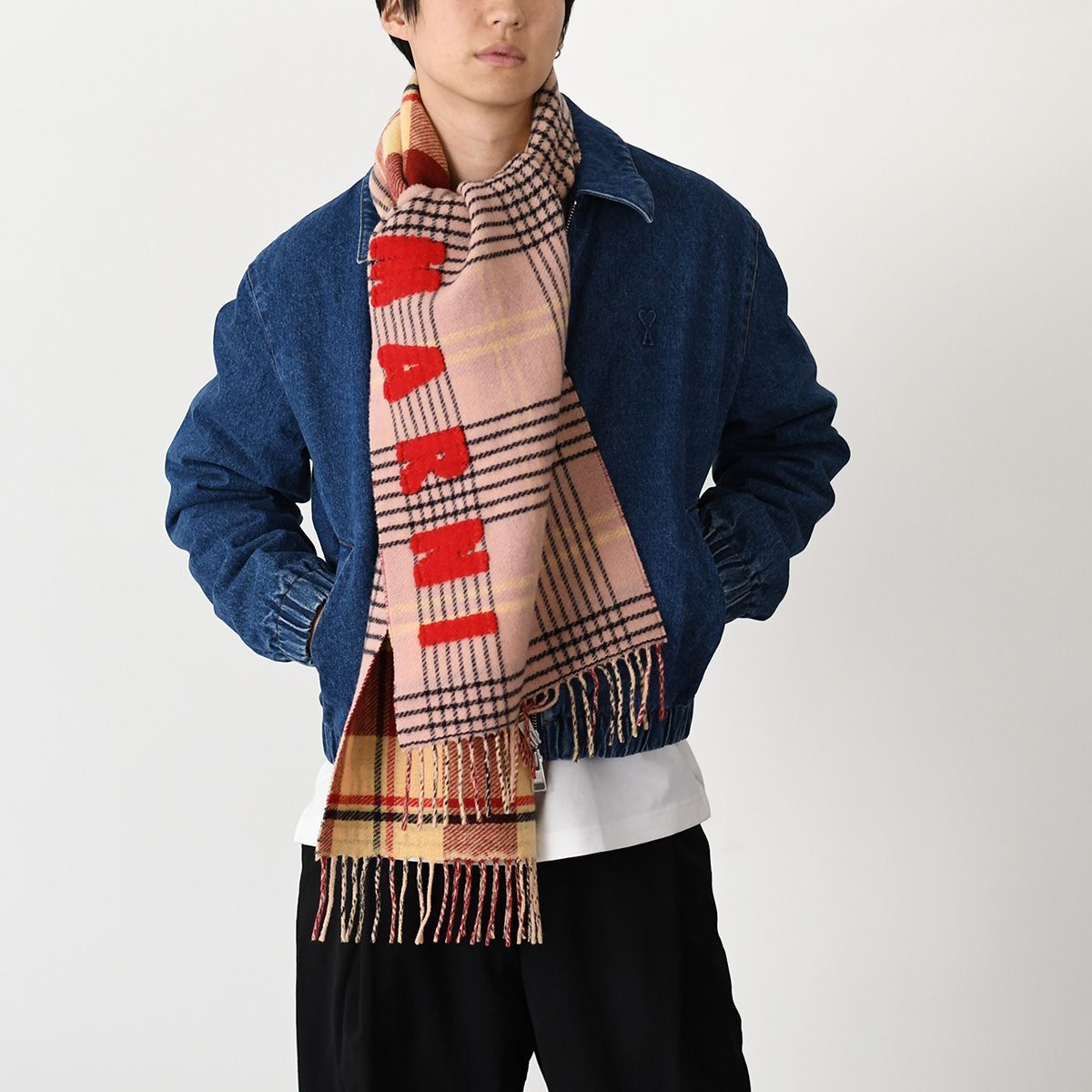 MARNI マルニ マフラー ストール ダブルチェック ウール製 スカーフ