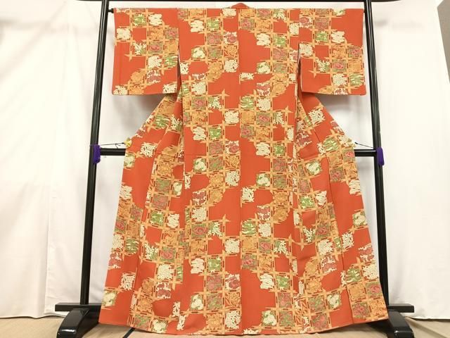 平和屋着物■上質な小紋　舞花文　暈し染め　正絹　逸品　未使用　AAAJ3115Agk 平和屋着物□上質な小紋 絞り 流水舞花文 暈し染め 正絹 逸品