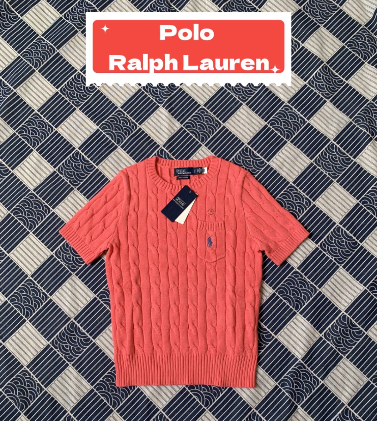 Polo Ralph Lauren半袖ニットセーター  スイカの赤