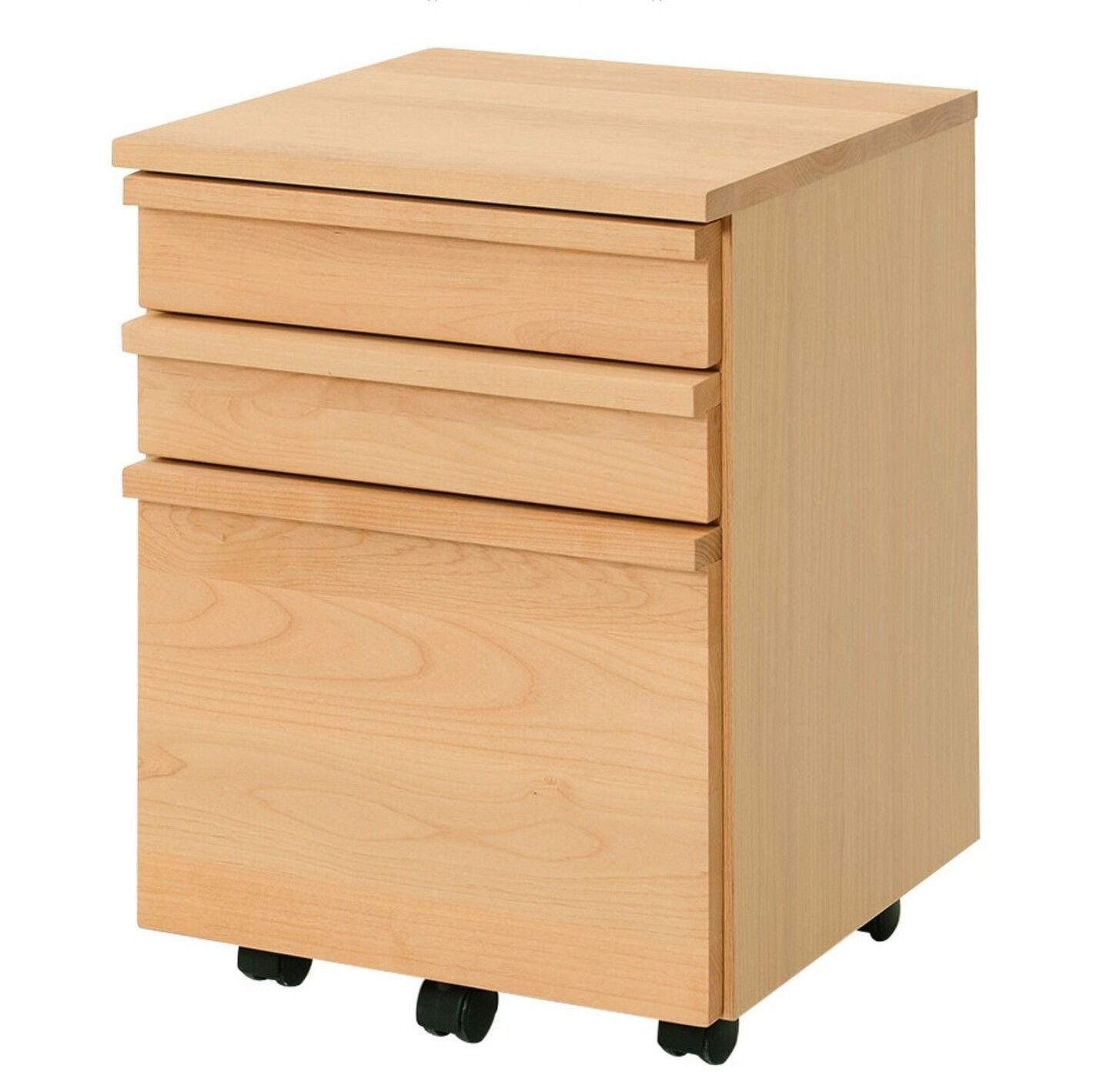 アルダー材 机 オイル塗装 引き出し付き