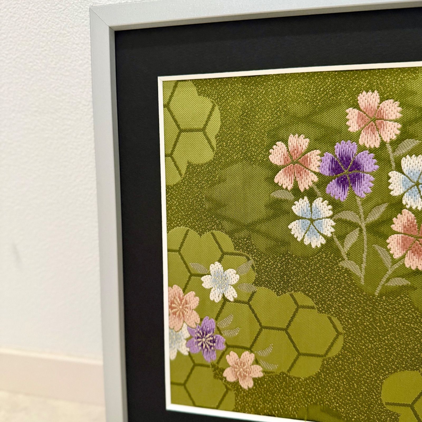 フレーム入りシルク織物アート