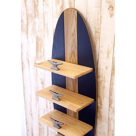 ウッドラック ウッデン サーフ シェルフ5 木製ラック サーフボードデザイン アメリカンヴィンテージ [2703]