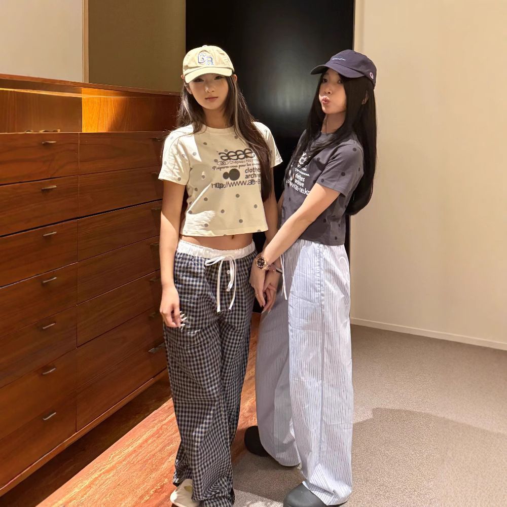 【AEAE】★PAJAMA LOUNGE PANTS / 2 Color 韓国発★ 韓国 Y2K AEAE Pajama Lounge Pants パジャマ パンツ 2色選択
