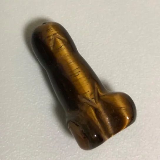 開運‼︎3㎝ ペニス像 陰茎 タイガーアイ 天然石 プレゼント 縁起物 金