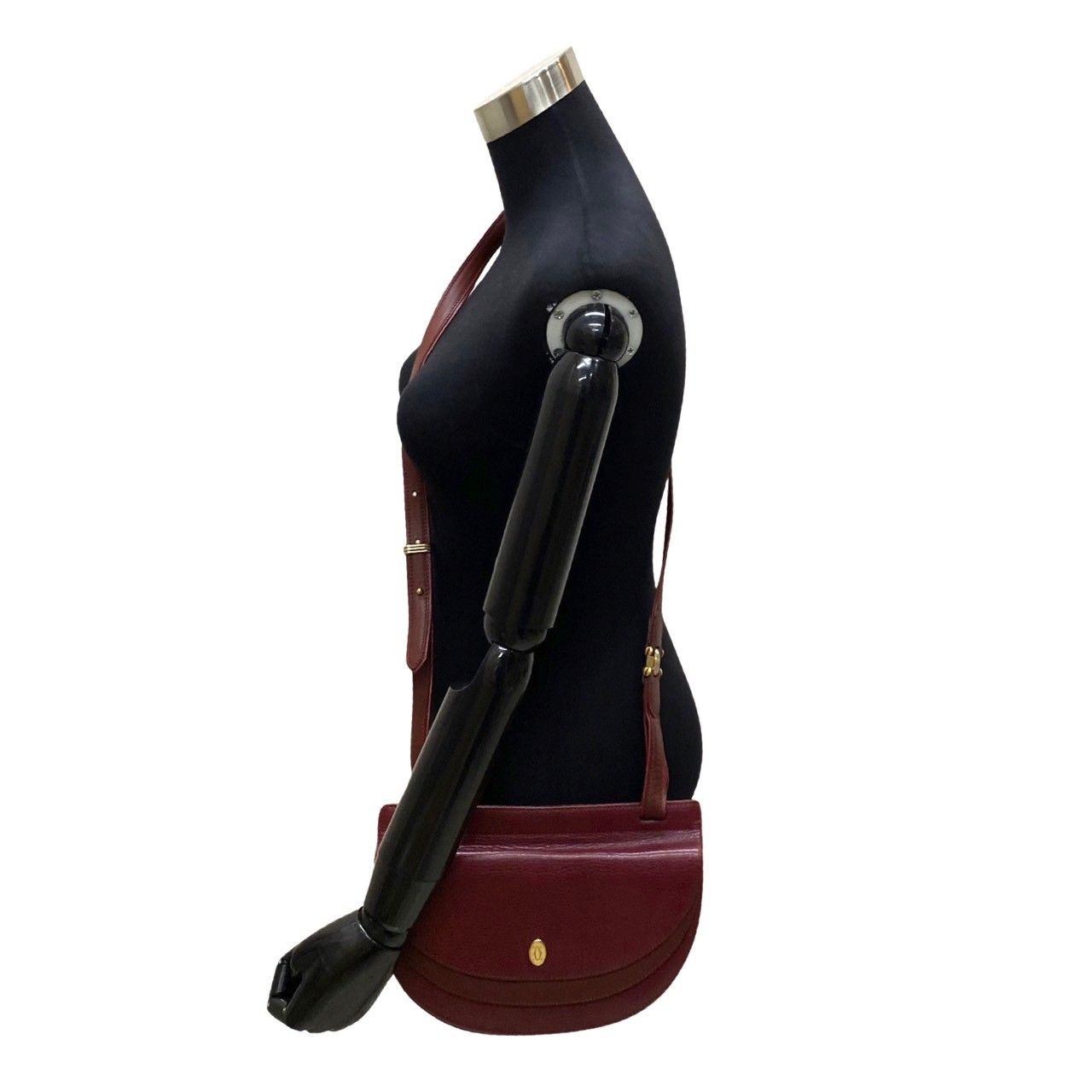 極 美品 ポーチ付き CARTIER カルティエ マストライン ロゴ 金具 