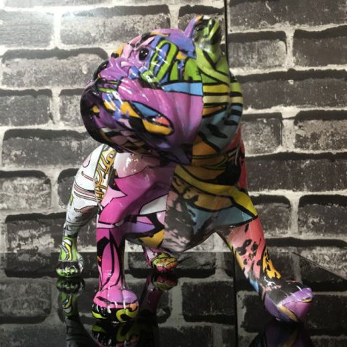 送料無料】 SNS映え 犬 ドッグ オブジェ 本物 置物 雑貨 カラフル