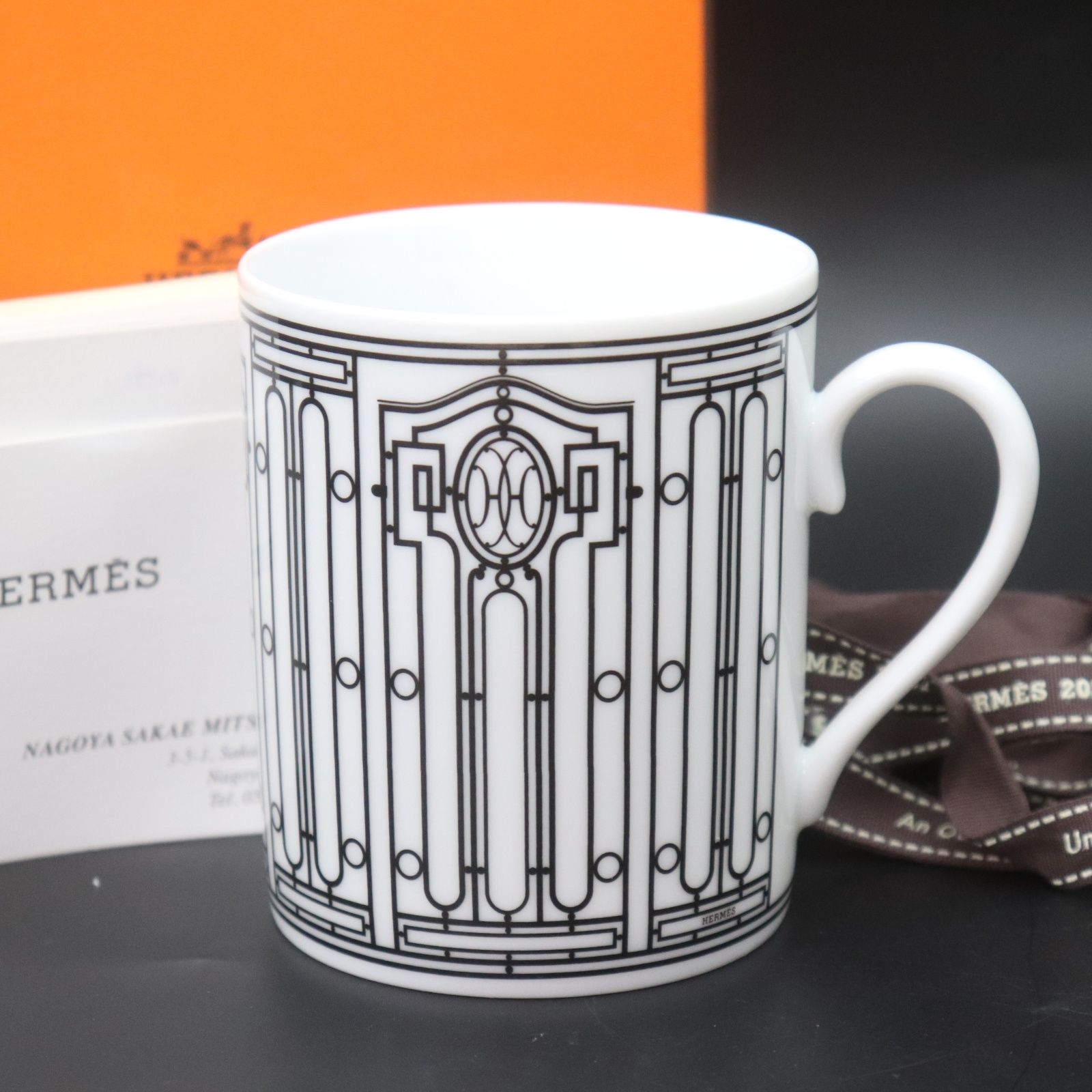 ITLED5OMRYAM 未使用保管品 HERMES エルメス Hデコ H-DECO アッシュデコ マグカップ ホワイト系×ブラック系 コップ 食器  ブランド インテリア ギフト - メルカリ