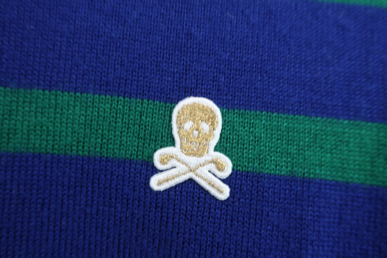 MARK-LONA マークアンドロナ セーター 青緑ボーダー白 レディース フリーサイズ ゴルフウェア 2509-0093