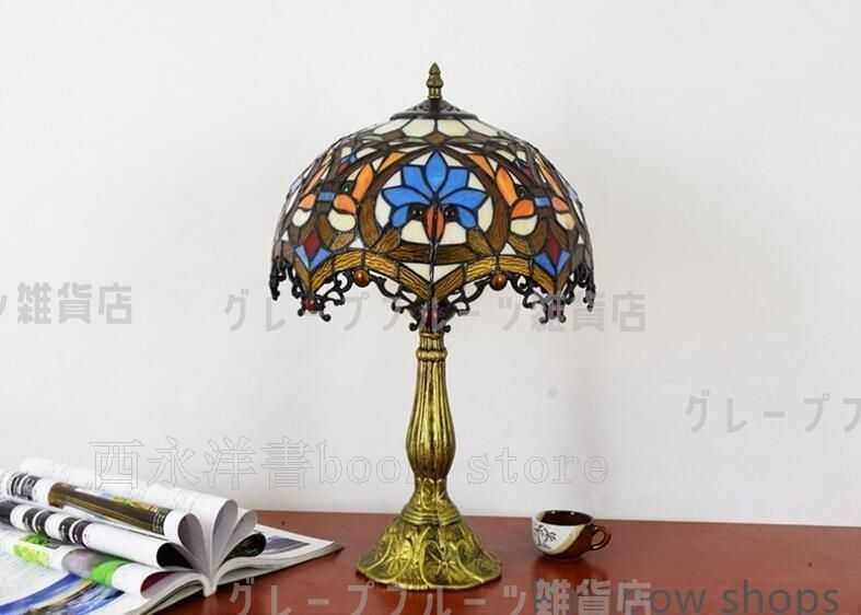 人気美品☆ 【ステンドランプ ステンドグラス アンティーク 花柄