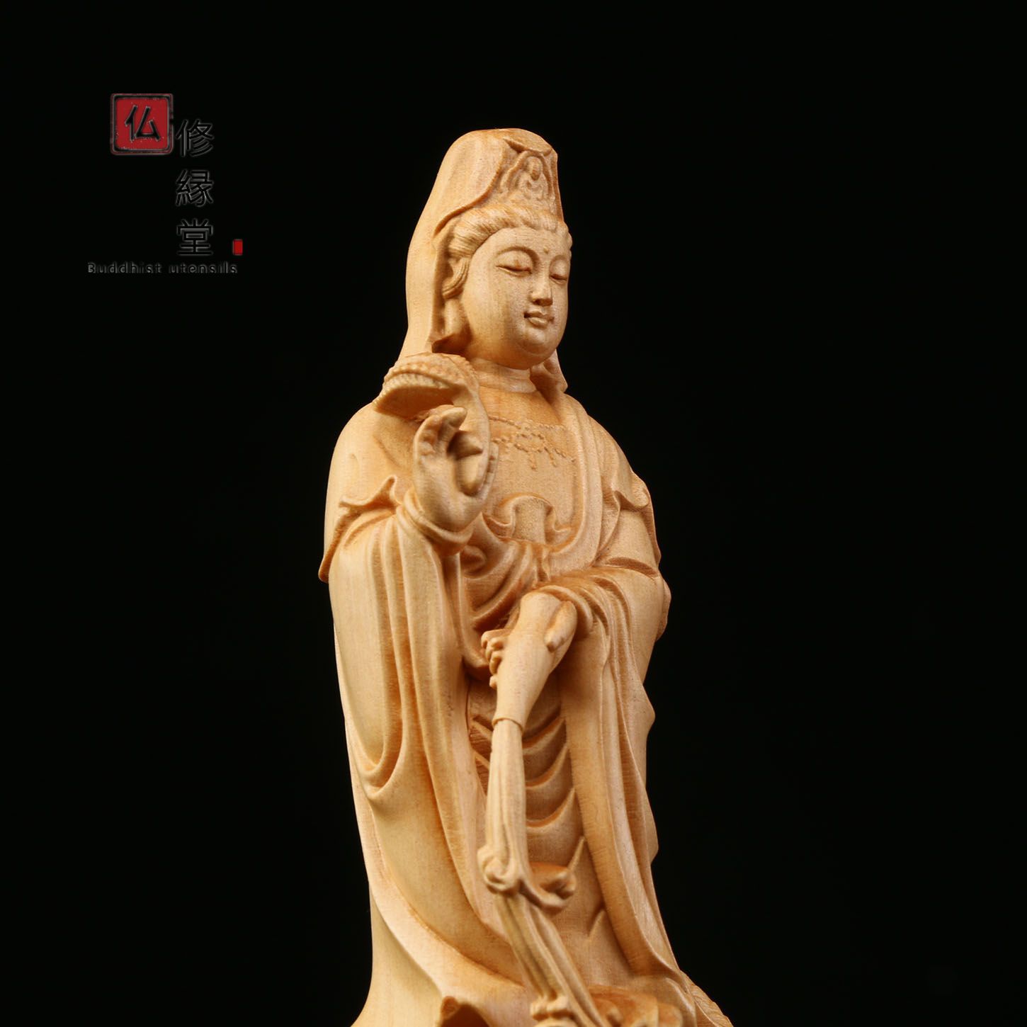 仏像 仏教美術 御龍観音菩薩様 木の雕刻品 木彫り仏像 職人手作り 仏像 仏教美術 御龍観音菩薩様 木の雕刻品 木彫り仏像 職人手作り