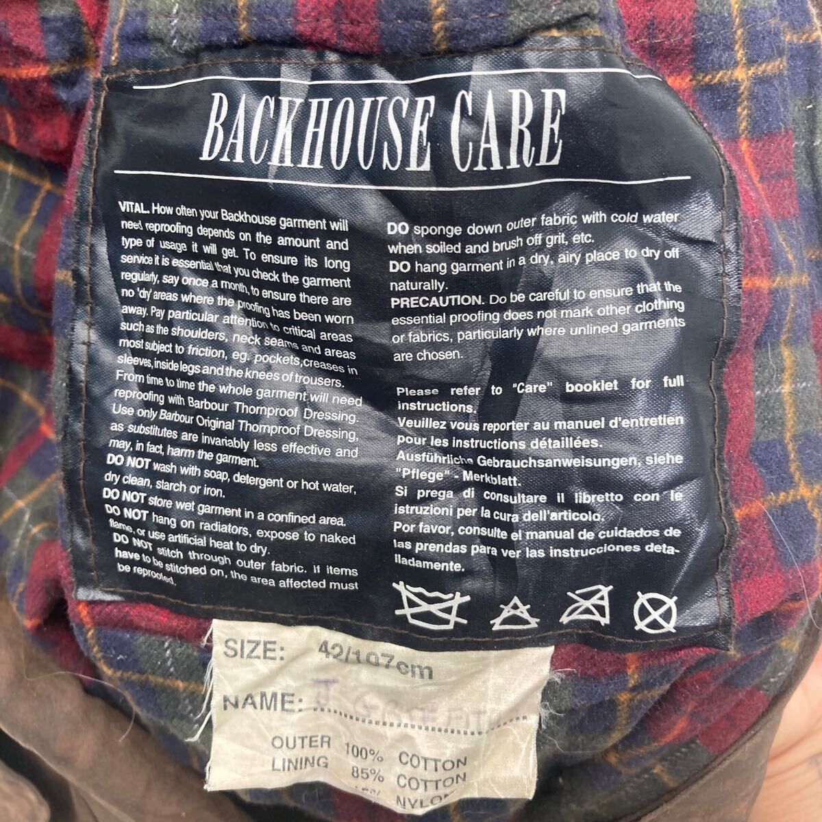 BACKHOUSE オイルド ジャケット XL~ ブラウン バックハウス バブアー BACKHOUSE オイルド ジャケット XL~ ブラウン バックハウス バブアー