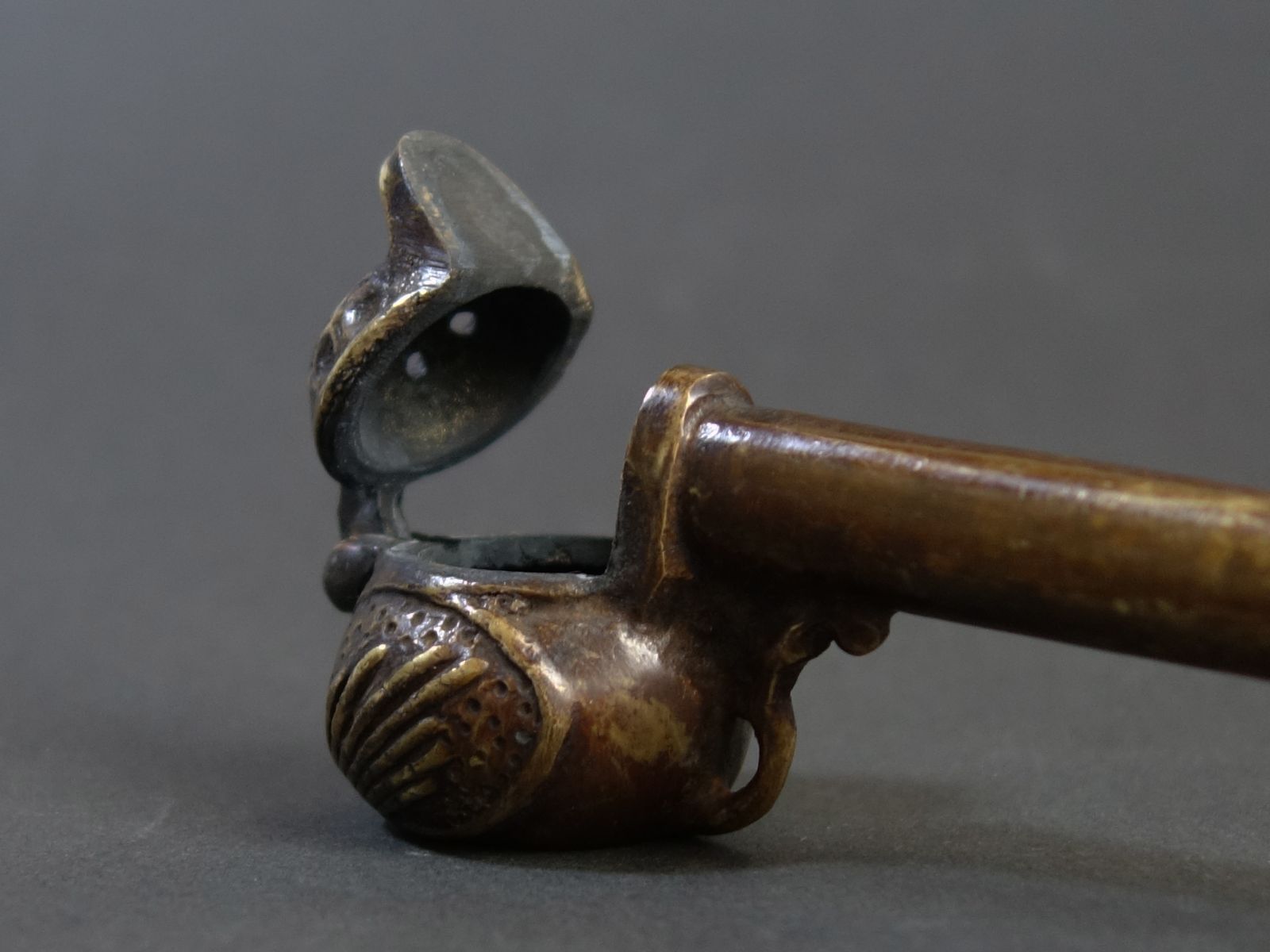 矢立 真鍮製 江戸時代 尺時計形矢立と根付日時計】時代/江戸時代後期