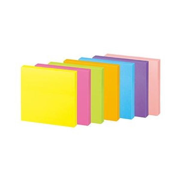 まとめ コクヨ 強粘着ふせんKK2L50×50mm ネオンカラー7色 K2メ-KN5050X10 1パック 10冊 ×10セット