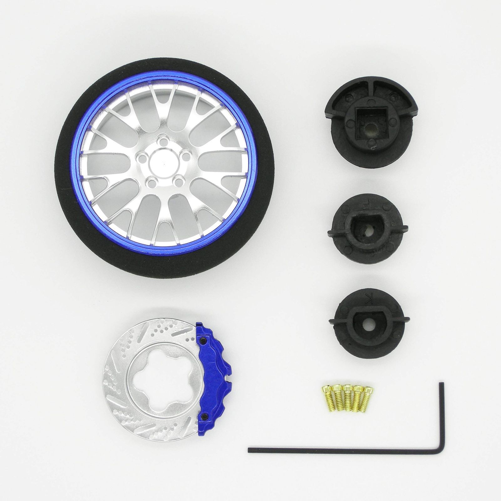 【人気商品】RC模型用 ステアリングホイール シルバー/ブルー