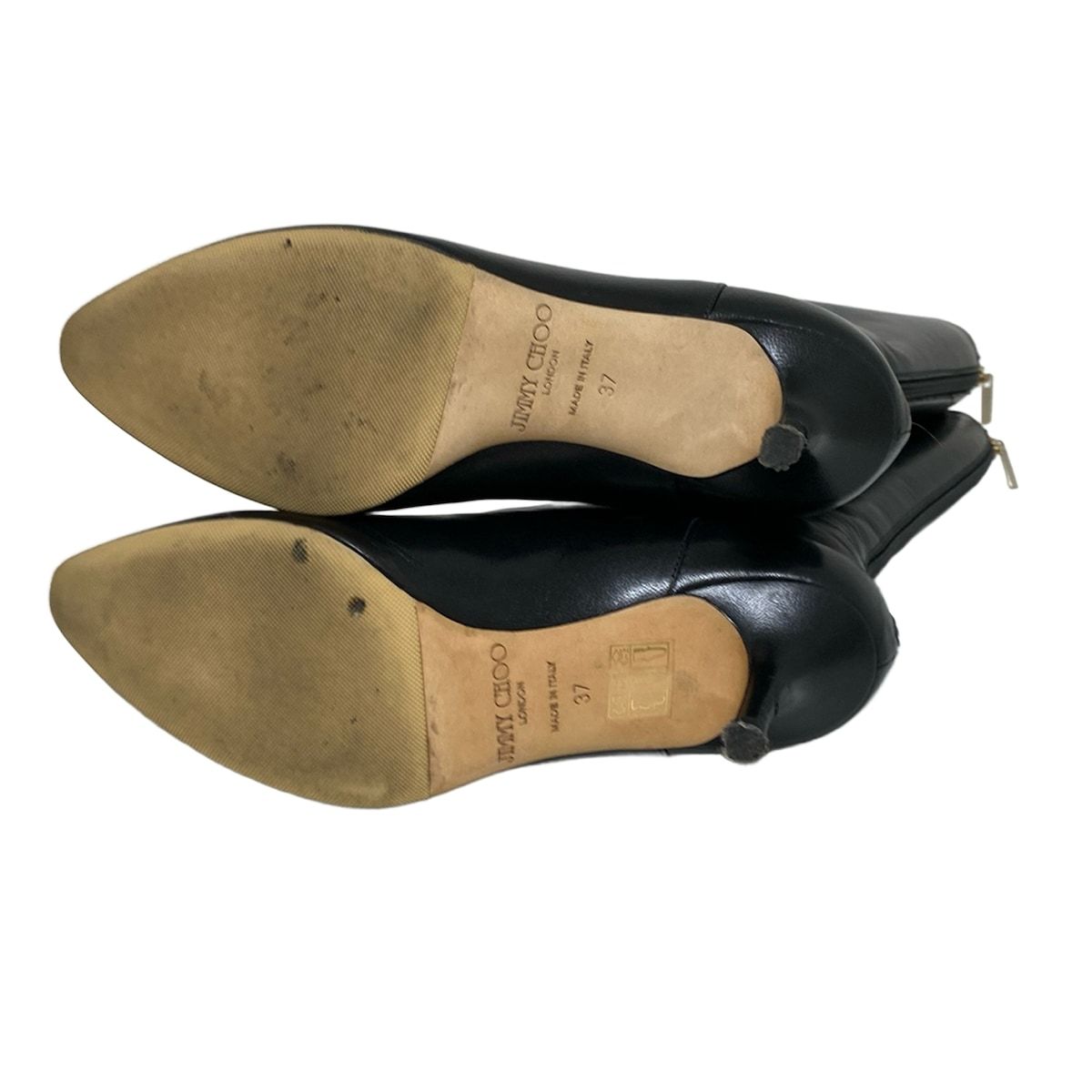 美品JIMMY CHOO ☆ジミーチュウ ビジュー　レザーブーツ 黒 37 限定 JIMMY CHOO(ジミーチュウ) ブーツ 37 レディース - 黒 レザー
