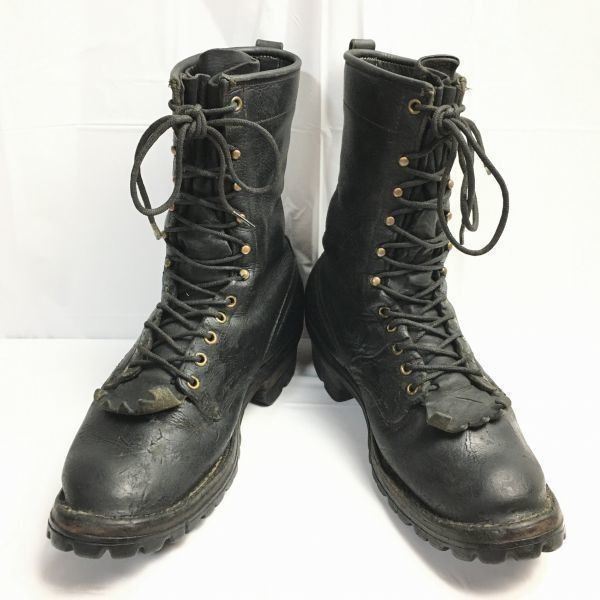 試着交換OK！HATHORNハソーン　70s-80s?Vintage 品　レザーブーツ　size11D〈黒/BLACK/ブラック〉レースアップ編み上げ　ホワイツ　　boots　/ men's 管No.WS5 試着交換OK！HATHORNハソーン 70s-80s?Vintage 品 レザーブーツ