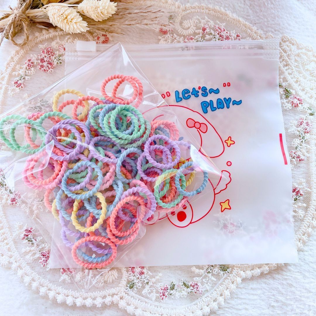 ヘアゴム キッズ 韓国 ハンドメイド カラフル まとめ売り 暑い 