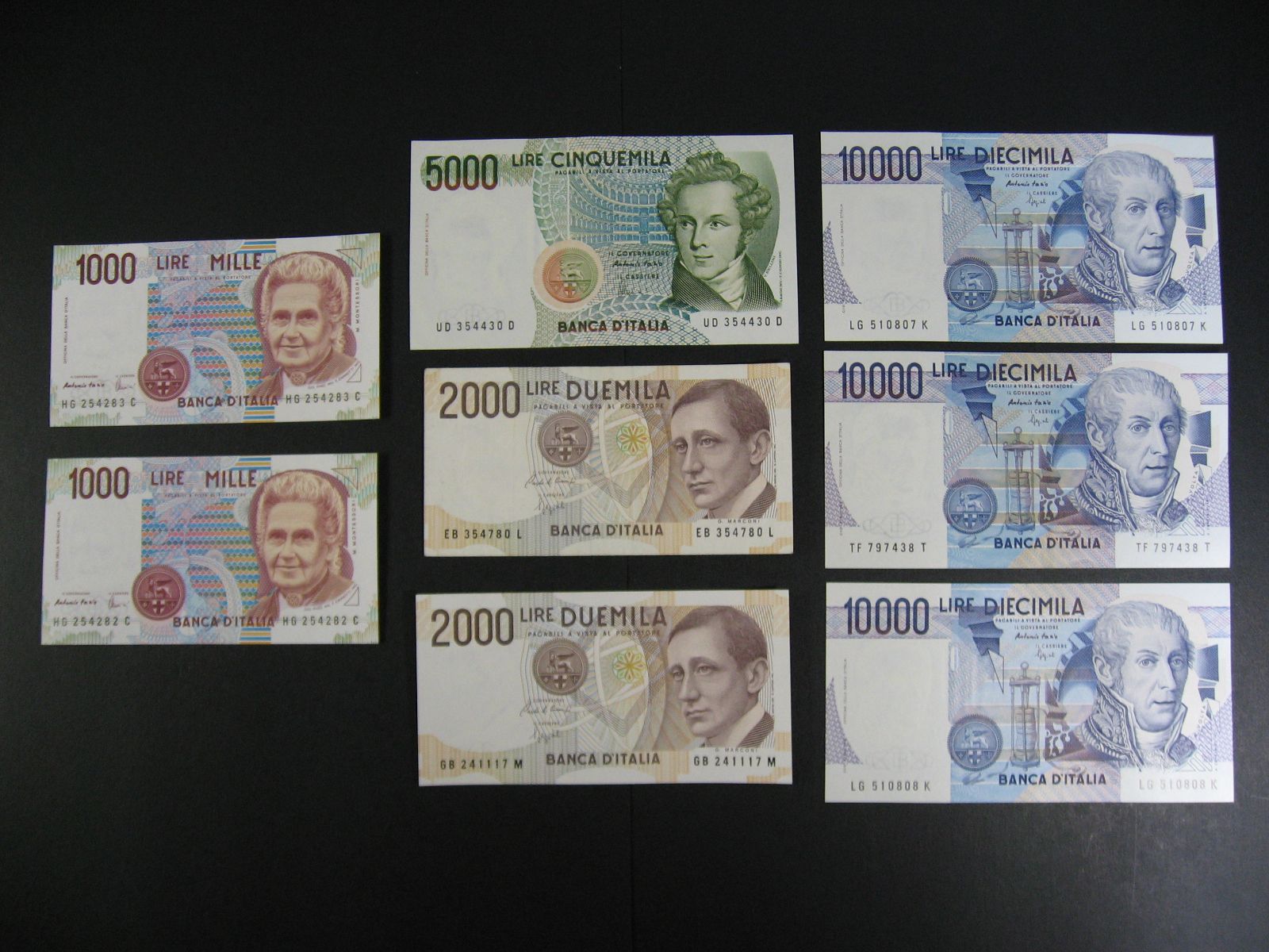 1031☆イタリア□紙幣□旧紙幣1000リラ2000リラ5000リラ10000リラ - メルカリ