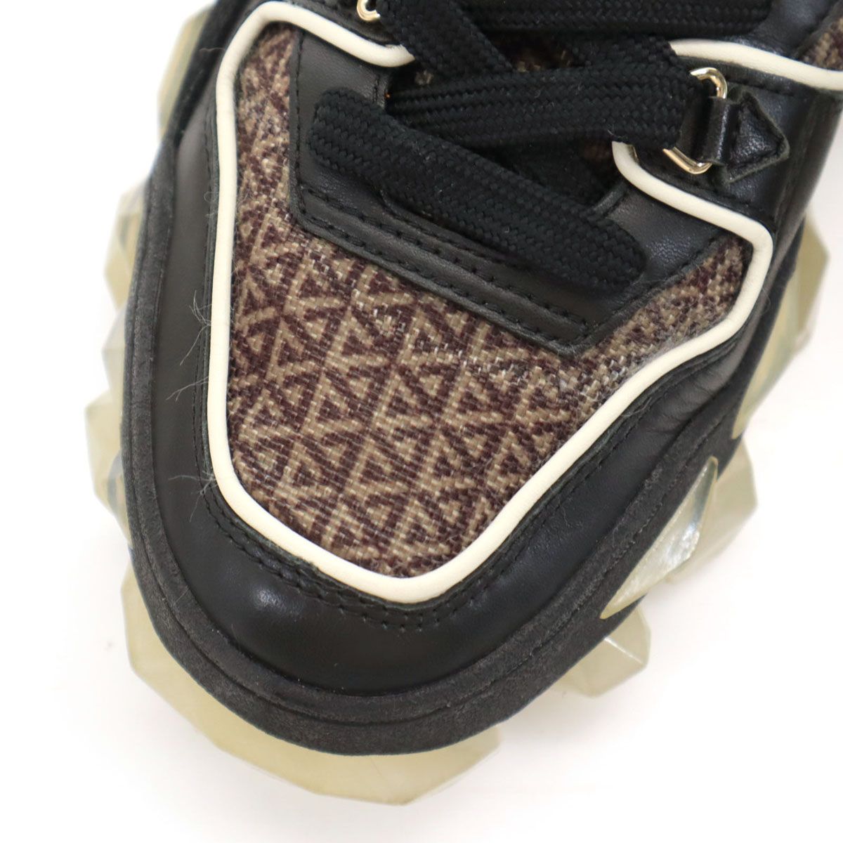 古着 JIMMY CHOO ジミーチュウ DIAMOND X TRAINER スニーカー 40 ブラック FHF 204 保存袋付き メンズ JIMMY CHOO ジミーチュウ DIAMOND X TRAINER スニーカー 40 ブラック